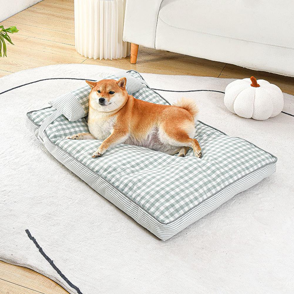 Large Dogs Dog Bed With Pillow Washable Super Soft Comfort Sleeping Blanket Anti-Slip Bottom Removable Cover Mattress Supplies