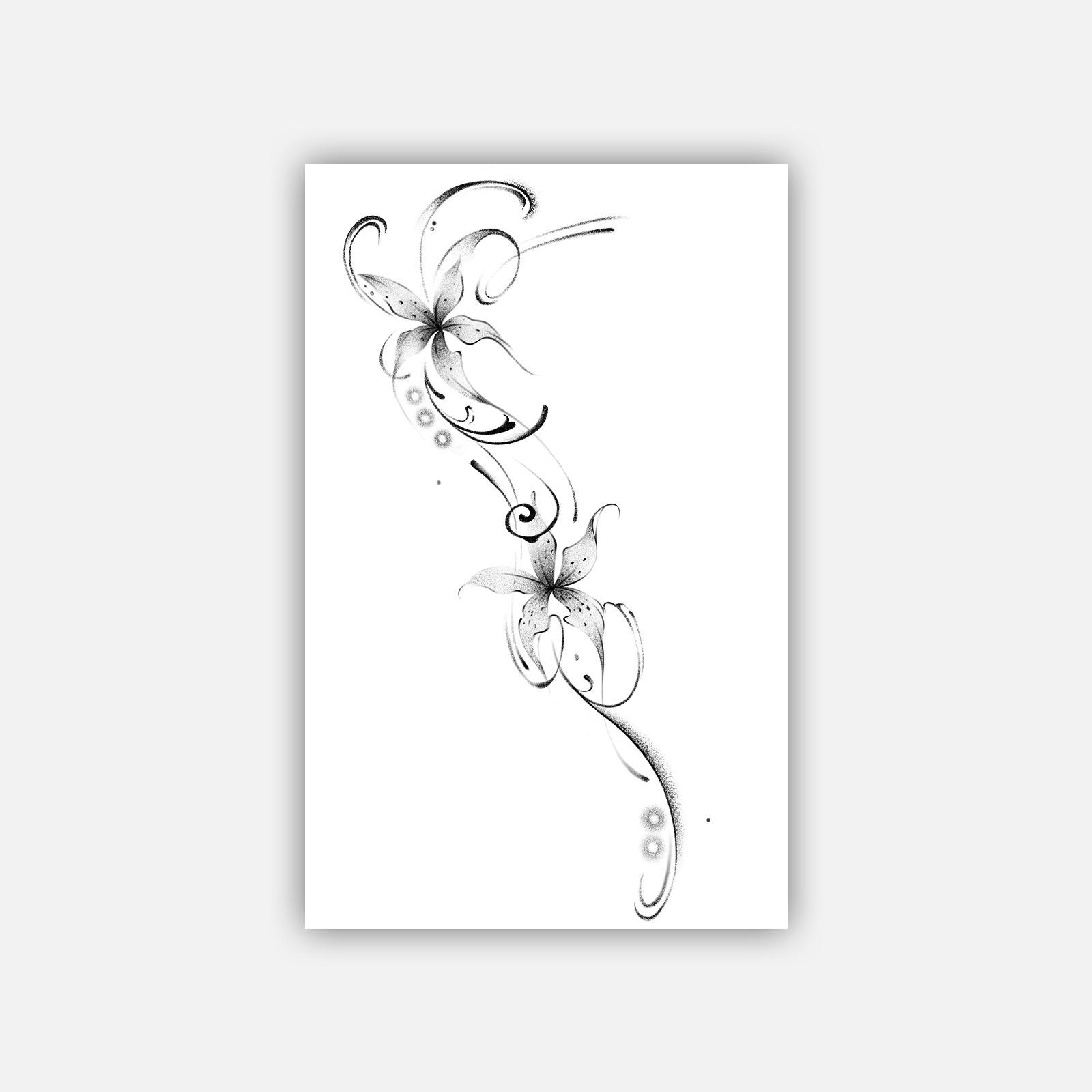 Premium Sense Personality Hottie Sexy Flower Plain Flower Arm Tattoo Sticker 12*19