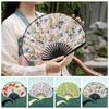 Creative Cotton Linen Cloth Retro Shell Fan Handheld Chinese Style Chinese Style Fan Folding Hand Fan Craft