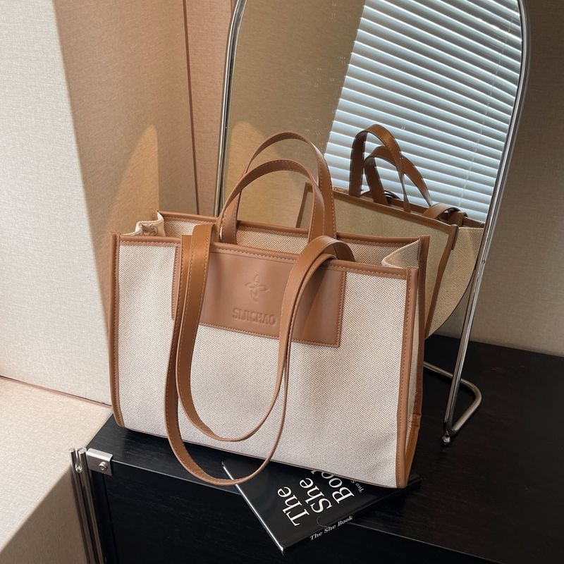 

Повседневная холщовая сумка большой вместимости Женская 2025 Новое поступление Модная сумка-мессенджер Сумка для поездок Минималистичная универсальная рабочая сумка-тоут Khaki