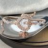 Orologio da Donna Cristallo alla Moda e Compatto, Quadrante Piccolo Stile Accademico, Diamanti a Forma di Cuore, Bracciale in Acciaio, Orologio Trendy