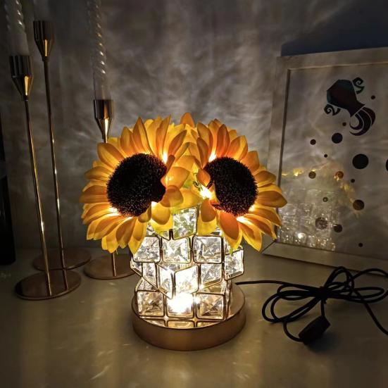LED Sunflower Lamp USB Powered Table Lamp Decorative Sunflower Night Light Valentine's Day Gifts for Women Mom Wife Girlfriend