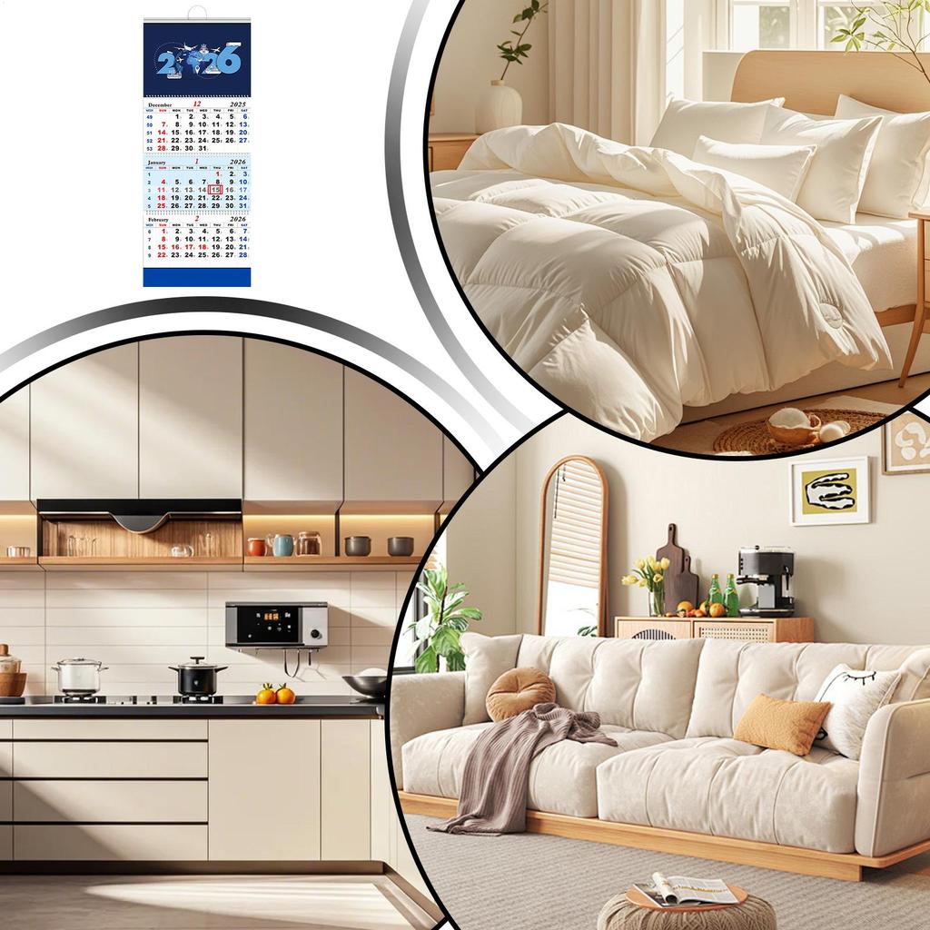 2026 Shipping Calendar 4-Fold Calendar 3 Months Home Planner Vertical Hangable Wall Calendar For Study Schedule