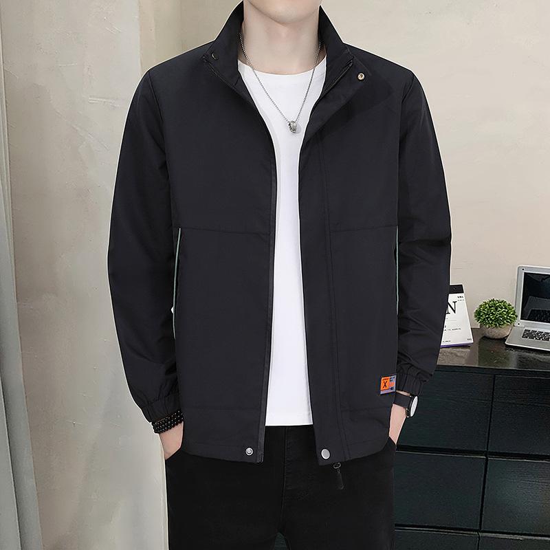 New Men's Jacket Spring and Autumn Youth Fashion Top Lapel Casual Work Jacket Thin