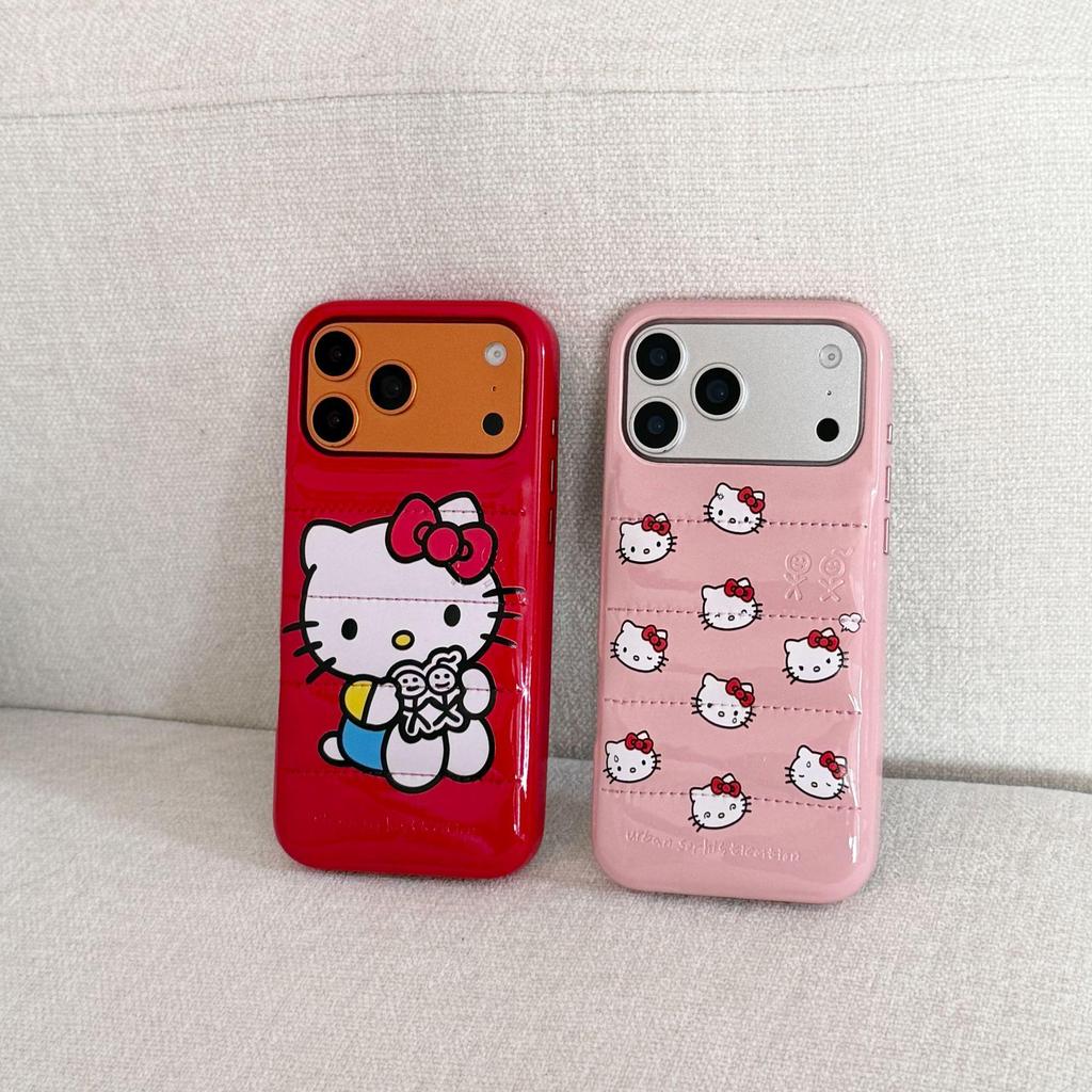 Cartoon Cat Down Jacket iPhone 17/16/15/14/13 Pro Max Case, Anti-Fall Design.