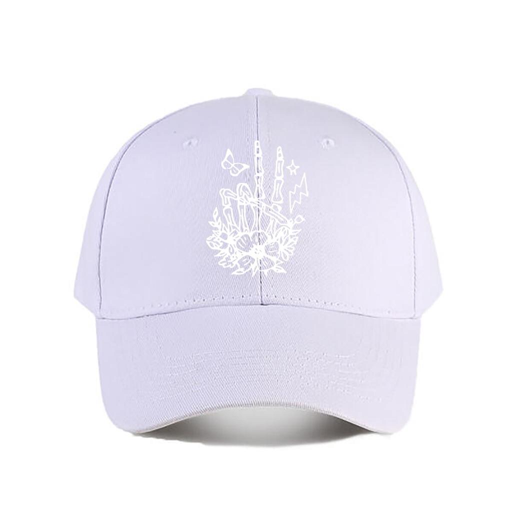 Oversized Gothic Floral Skeleton Print Baseball Cap Fashion Unisex Sunhat Womens Outdoor Sports Snapback Cap