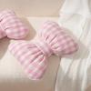Cute Bowknot Pillow Bedroom Decor Throw Pillow Home Decor Waist-Support Creative Plaid Bow Decorative