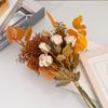 Autumn Bouquets Artificial Rose Flowers Silk Maple Leaves Fall Decoration DIY Flower Arrangement for Wedding Home Garden