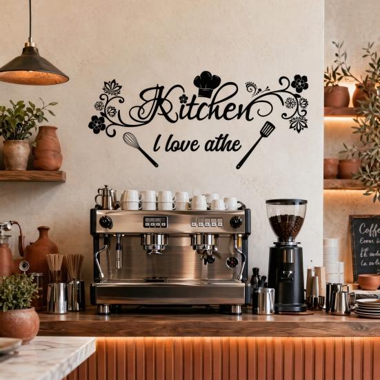 Buchstaben Kochmützen Design Fensteraufkleber, Wasserdicht Feuchtigkeitsbeständig Ölbeständig Glasaufkleber für Wohnzimmer Schlafzimmer Eingangsbereich Heimdekoration