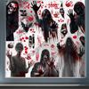 Halloween Window Clings Bloody Handprint Footprint Halloween Wall Decal Floor Clings Scary Halloween Decoration Window Stickers