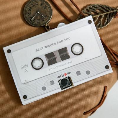 60 Seconds Recordable Greeting Card DIY Personalized Cassette Tape Greeting Cards Musical Audio Music or Sound
