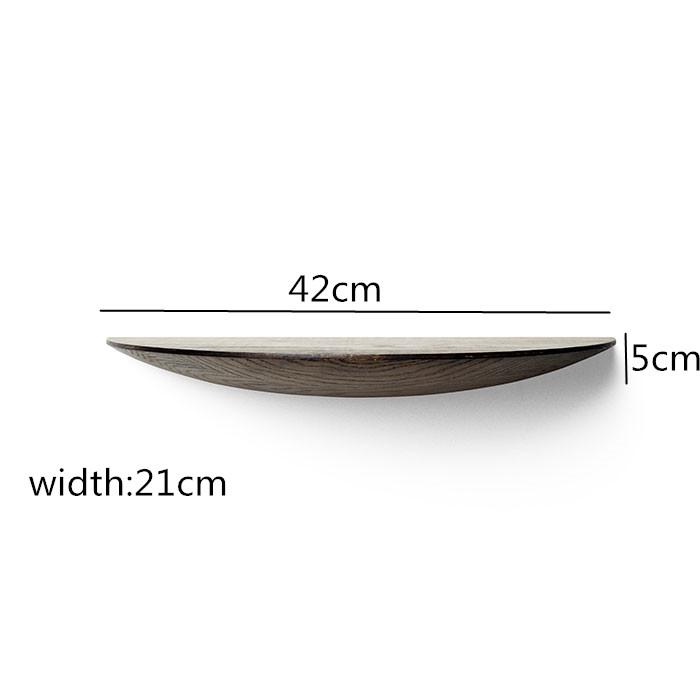Wooden Wall Shelf Semicircle Solid Wood Wall Hanging Storage Rack Home Living Room Decoration Organizer White Wax Wood Shelf
