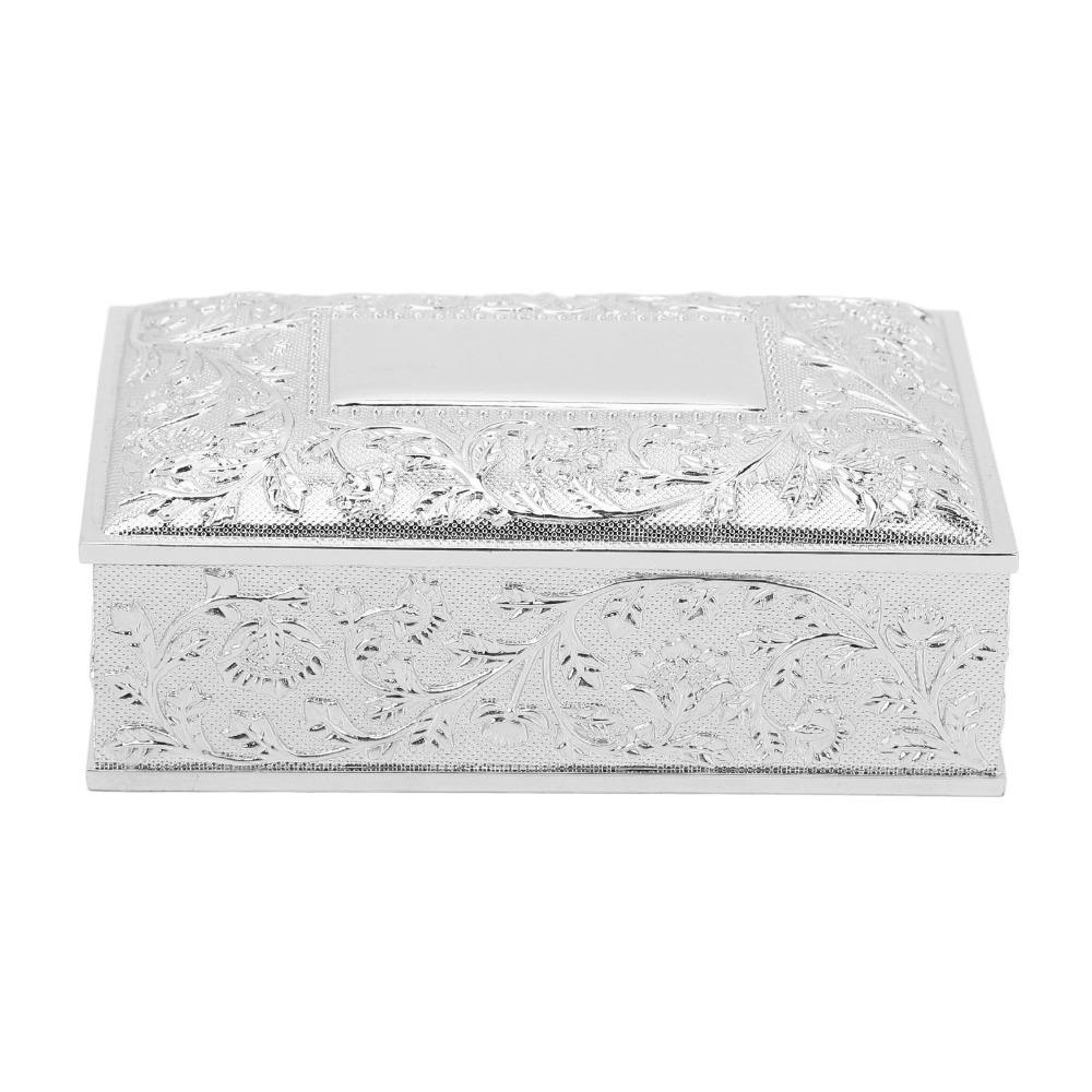 Zinc Alloy Trinket Storage Box Gold Treasure Chest Case Antique Jewelry Box For Ladies серебряный