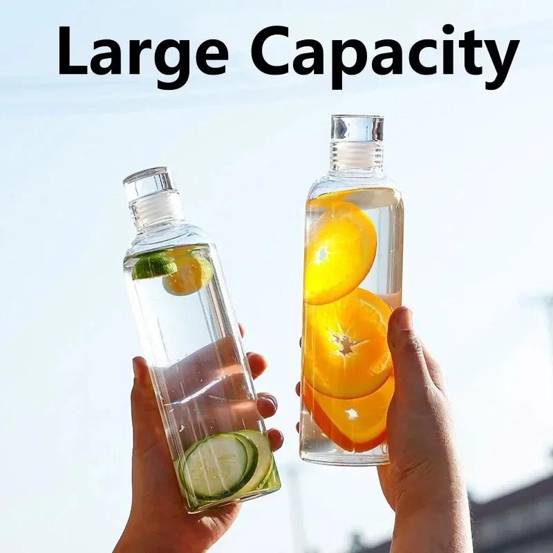 350-1000ml Clear Glass Empty Bottles with Lids Large Capacity Seal Shrink Capsules Bottles for  Beverages Juice Kombucha Storage