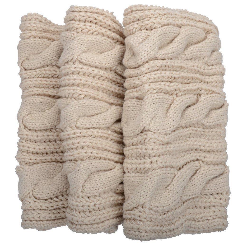 Winter Knitted Scarf Thickened Fleece Lined Warm Neck Warmer Cable Knit Pattern Soft Cozy for Cold Weather