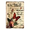 Vintage Butterfly Religious Christian Metal Poster Wall Decor