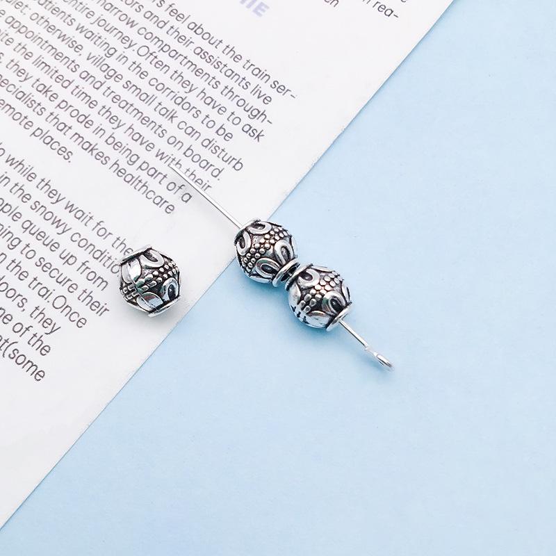 Retro Antique Tibetan Silver Spacer Beads for DIY Jewelry - Large Hole Alloy Beads for Bracelets & Necklaces