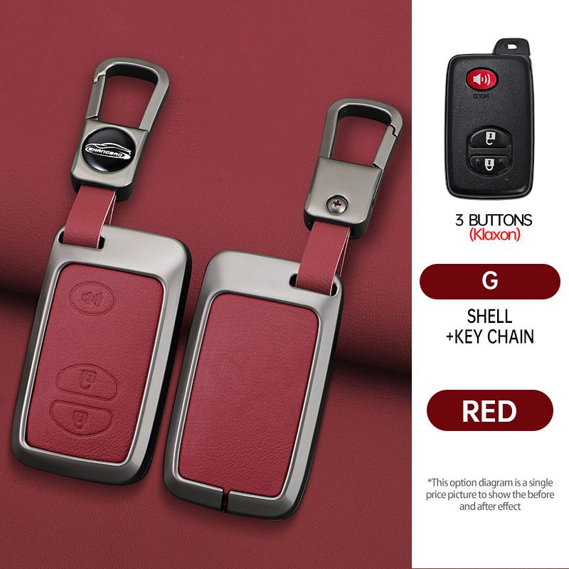 Zinc Alloy Leather Car Key Case Shell Cover for Toyota Prius 30 Alpha Aqua Land Cruiser Auris for Lexus LC 200 2012 - 2014 Parts