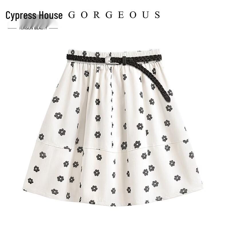 Women s Elastic Waist Floral Midi Skirt One Size
