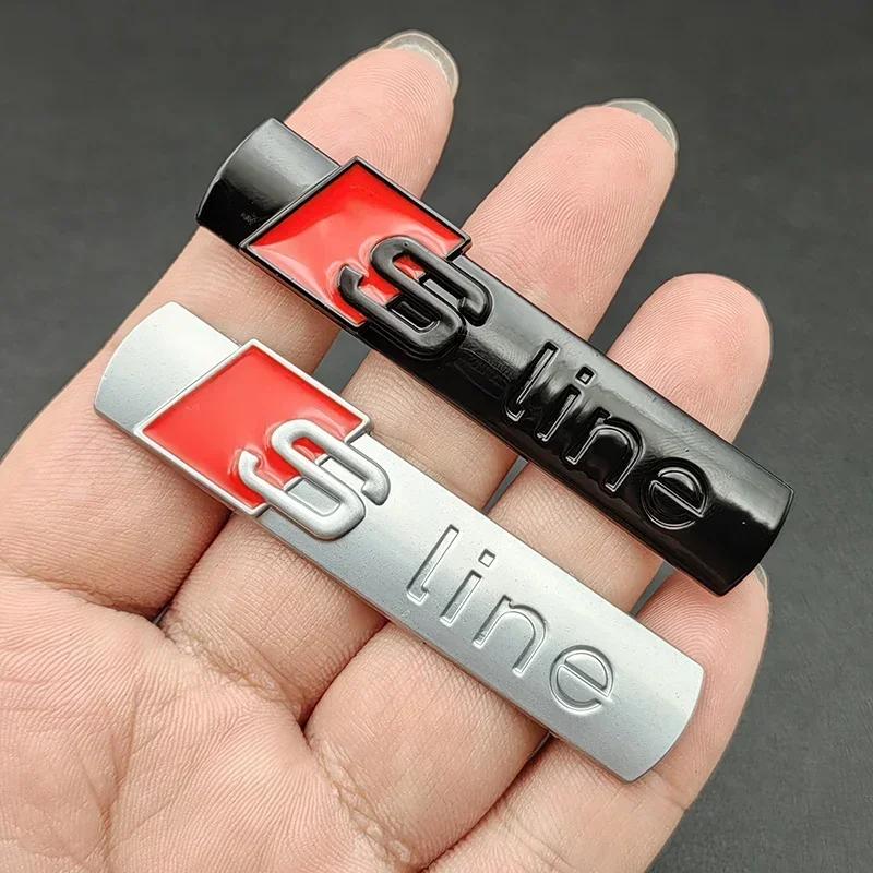 2ks 3D kovové logo Sline Znak S LINE Samolepka na blatník auta Pro Audi A1 A2 A3 A4 A5 A6 A7 Q2 Q3 Q5 Q7 SQ5 RS5 TT Příslušenství