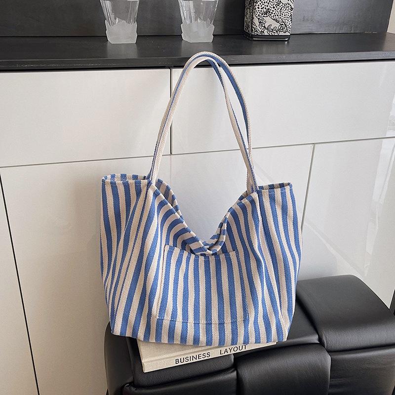 2025 New Striped Beach Bag, Summer Casual Bag, Large Capacity Tote Bag, Shoulder Bag, Minimalist Bag, Christmas Gift