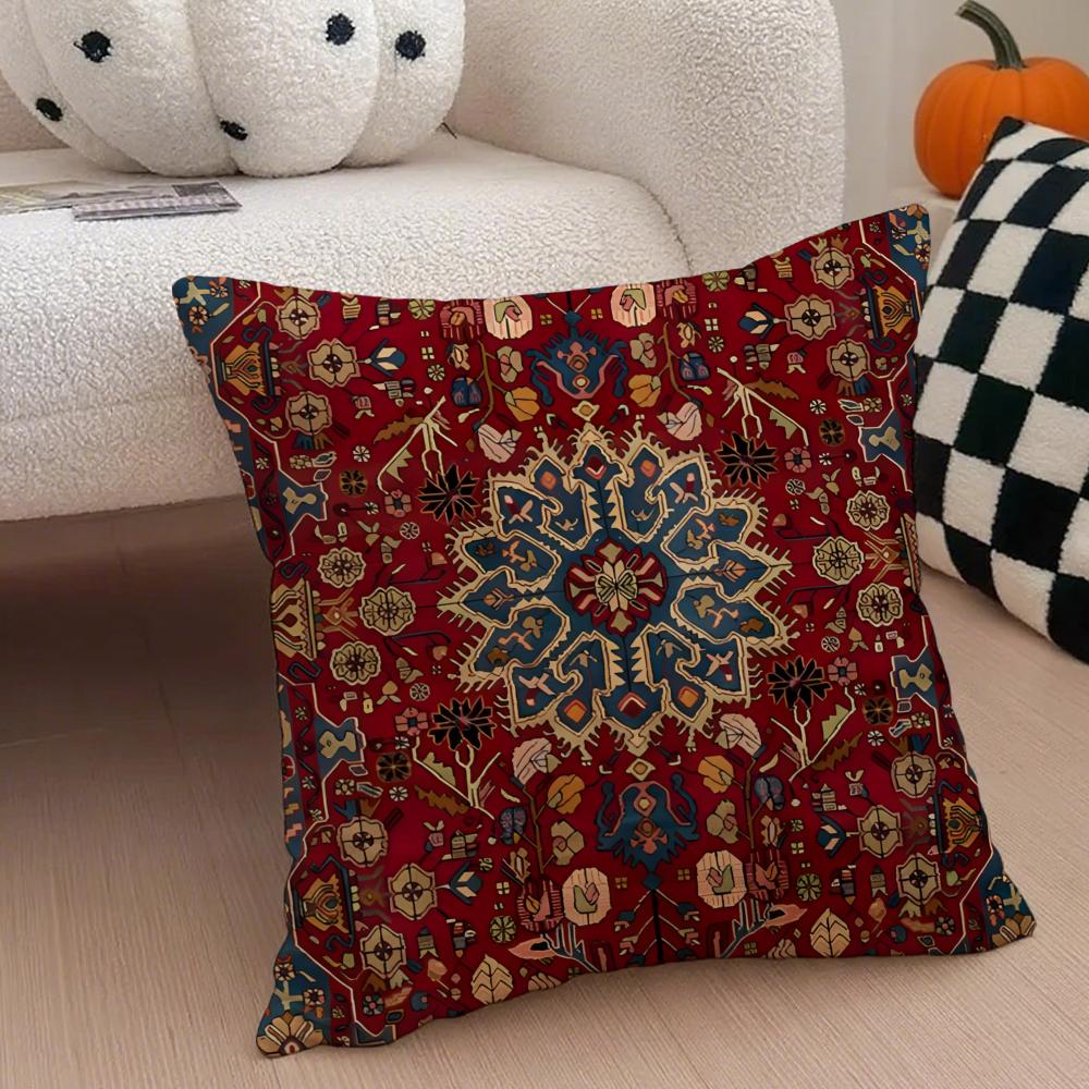 Elegant Kulturell Konst Vintage Persisk Stil Kuddfodral Kuddeöverdrag Dold Knapp Hållbar Polyester Stolskudde
