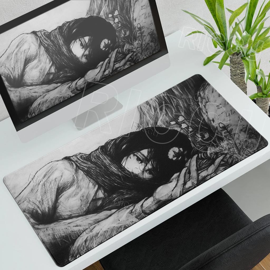 Podkładka pod mysz Anime Attack On Titan Komputerowa Antypoślizgowa Gamingowa Podkładka pod mysz XXL Krawędź Blokująca PC Laptop Klawiatura Mata pod mysz Akcesoria biurkowe