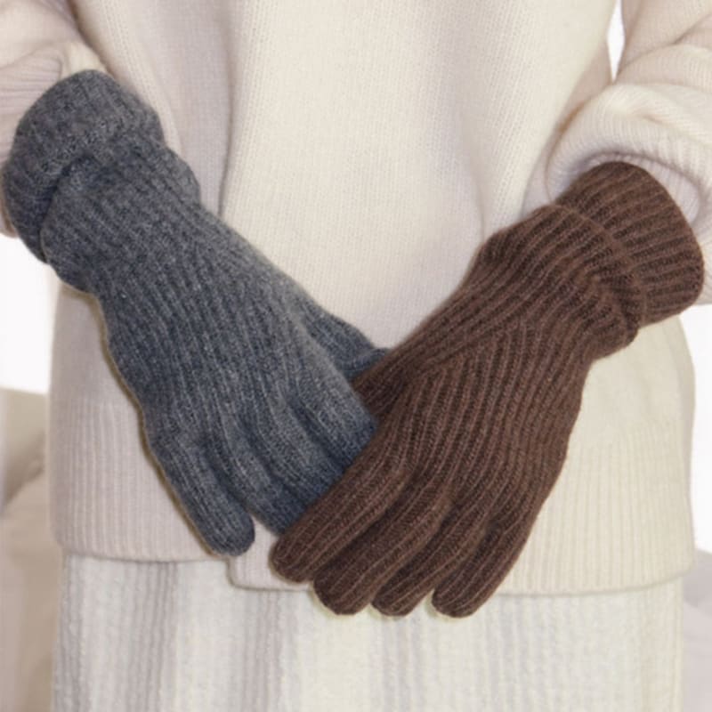 SUSUMU SEOUL CASHMERE GLOVES Grey