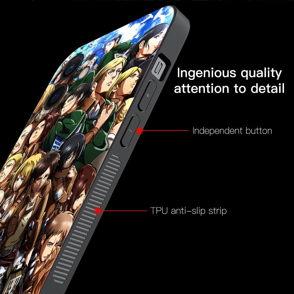 Custodia Per Apple iPhone 13 12 11 Pro Max 13 12 Mini XS Max XR X 7 8 Plus 6 6S SE 2020 Cover Guscio in Silicone L'attacco dei Giganti