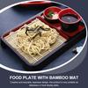 Cold Noodle Plate Dish Food Rectangular Tray Serving Flatware with Bamboo Mat Soba Udon Japanese-style