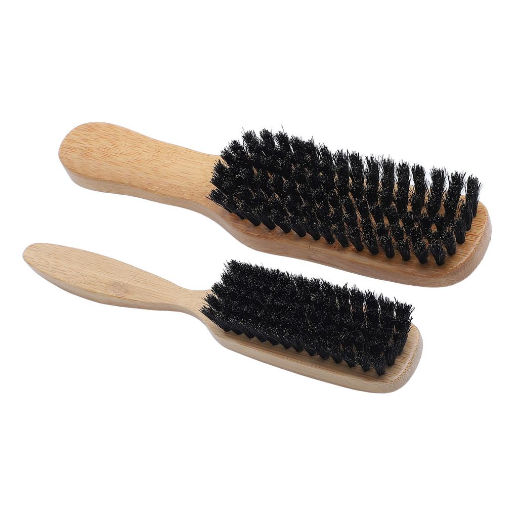 2 PCS Beard Brush Ergonomic Handle Mustache Straightening Beard Grooming Styling Brush for Men