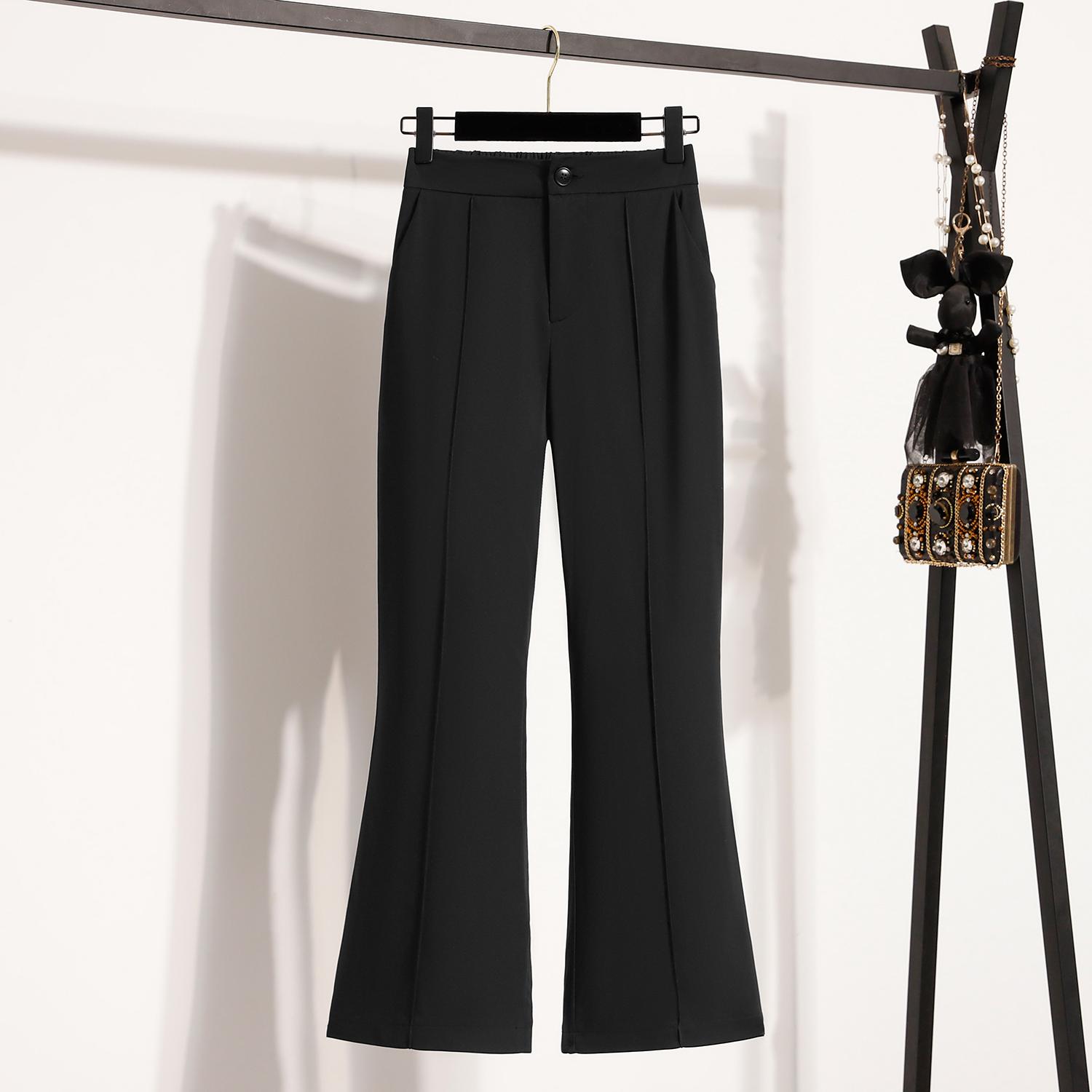 

DIMANAF Лето 2025 Женские Базовые Эластичные Брюки Большого Размера Свободные С Высокой Посадкой Повседневные Брюки Длинные Брюки Широкие Штанины 4XL чёрный