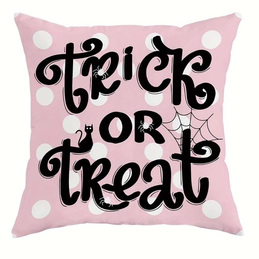 Halloween Decorative Pillowcases Ghost Pumpkin Spider Web Bat Trick or Treat Pillowcase Bedroom Living Room Sofa Cushion Cover