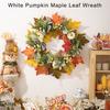 Artificial Wreath with Pumpkins Thanksgiving Wreath for Front Door, Window, Farmhouses, Indoor and Outdoor Decorations