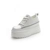 Leather little white shoes women's autumn waterproof women's shoes new thick-soled muffin shoes inner height increase casual single shoes women