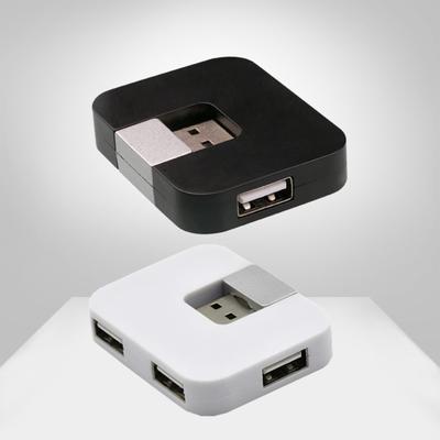 Rotatable 4 Ports USD2.0 Data Cable Hub Splitter with U Disk for Car Laptop PC