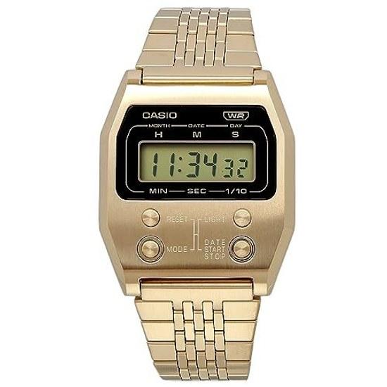 CASIO Digital Wristwatch Vintage Series Reissue Design A1100G-5 Unisex Gold Overseas Model