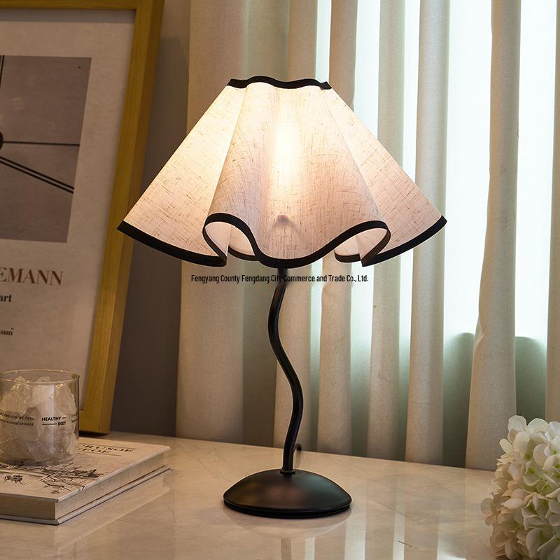 Girly Heart Skirt Table Lamp: Mid-Century LED Night Light for Bedroom and Study.