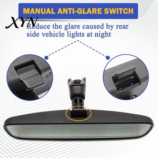 Auto Rearview Mirror Replacement Interior Rear View Assembly for Nissan Altima Tiida Sylphy Qashqai Murano, No Modification Manual Anti-Glare Mirror,