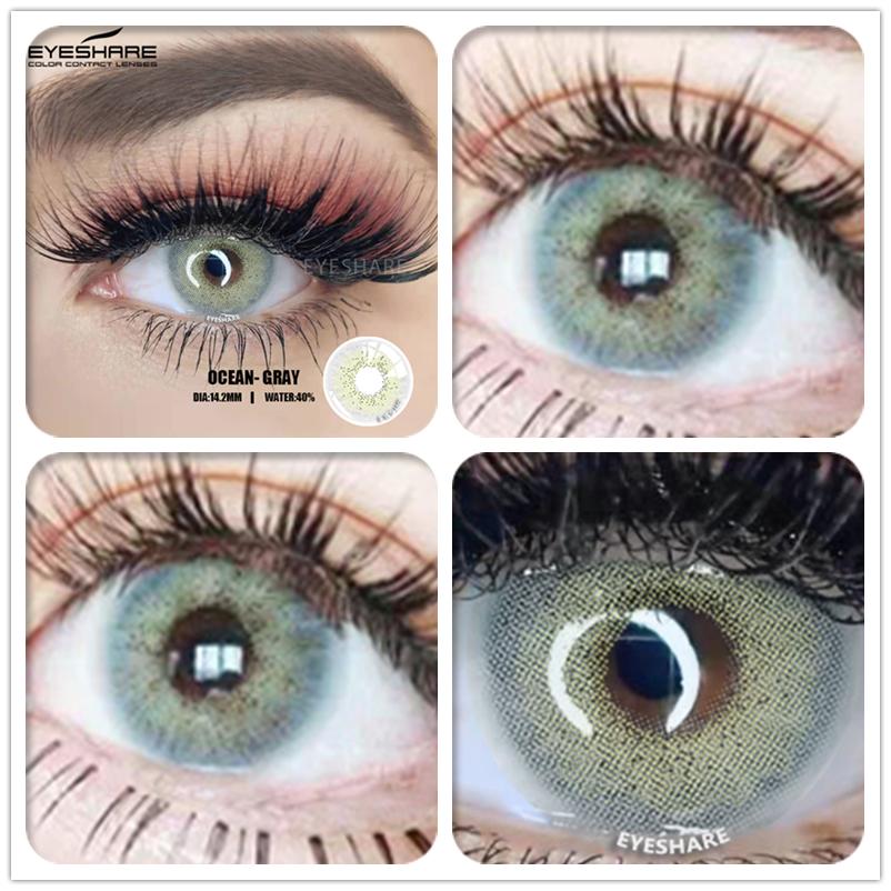 

EYESHARE 1 пара цветных линз, контактные линзы цвета океана, красивые контактные линзы для макияжа учеников, ежегодное использование, косметические косметические линзы для глаз