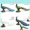 Exquisite Pvc Peacock Model In Blue Green And White Elegant Static Table Decoration