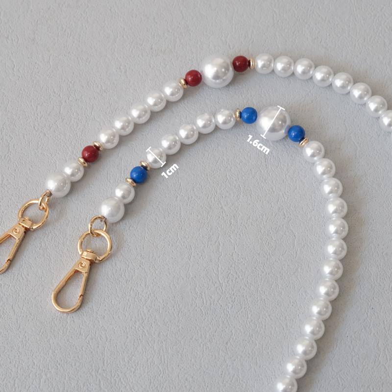 New Fashion Woman Bag Accessory Detachable White Beaded Chains Cute Acrylic Luxury Strap Women Elegant Bag Phone Handle Chain