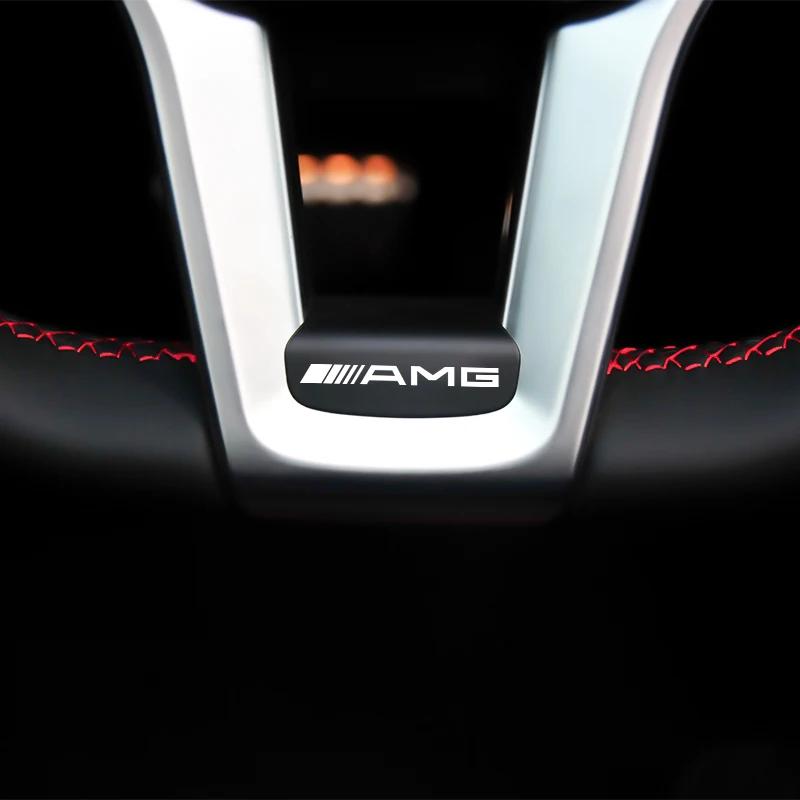 JCG1 3D Car Steering Wheel Emblem Sticker Interior Badge Accessorie For Mercedes Benz AMG W205 W168 W108 AMG W176 W204 W212 GLC