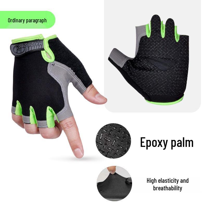 Unisex Half Finger Cycling Gloves with Silicone Grip for Shock Absorption, Anti-Slip, Ideal for Summer, Fishing, and Mountain Climbing.