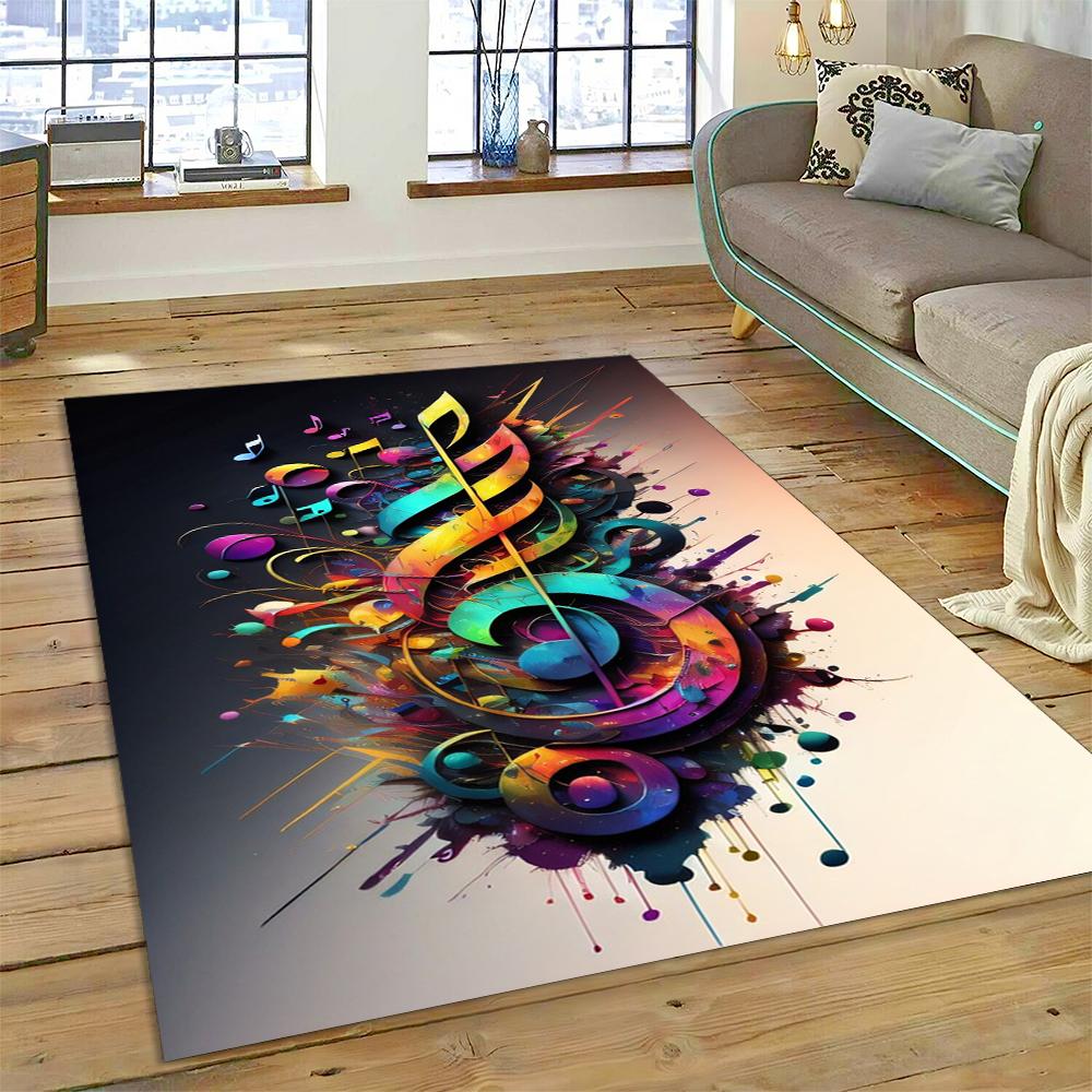 3D Creative Musical Note Piano Art Carpet Rug for Home Living Room Bedroom Sofa Doormat Decor,Child Area Rug Non-slip Floor Mat