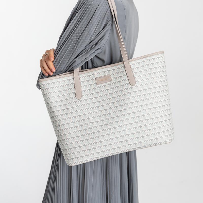 VANESSA HOGAN Cow Leather Combo Bag, Tote Bag, Shopping Bag, Handbag, Shoulder Bag Regular Women's Gray 2209406GEY