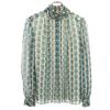 Insect Pattern Long Sleeve Pullover Blouse 2 Beige Women Used
