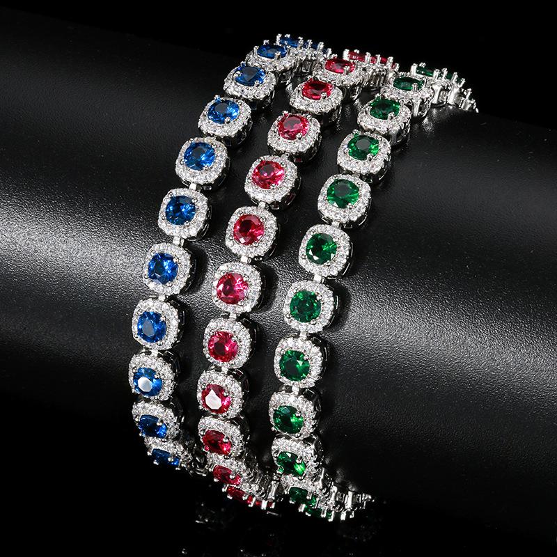 Jewelry European and American Retro Simulation Corundum Light Luxury Full Diamond Bracelet, Handmade Accessories for Women Wholesale, Main Stone 4mm
