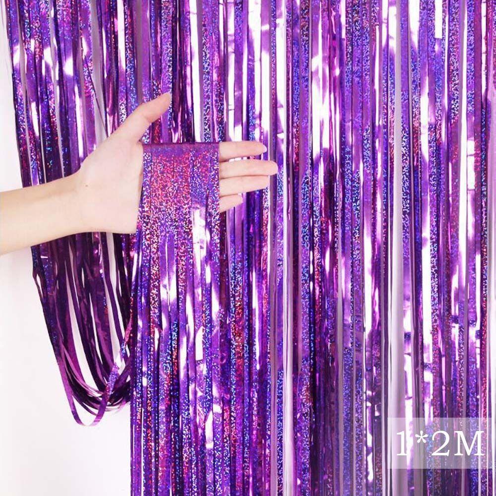 Foil Laser Christmas Wedding Prom Birthday Party Tassels Door Curtain Foil Curtain Rainwire Curtain