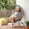 Egg Chair With Cushion And Side Pocket Sand
